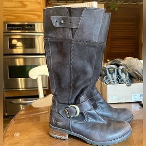 Timberland Tall Brown Leather & Suede Boots with Buckle Size 9